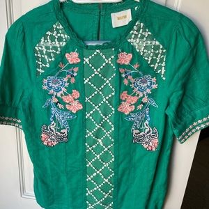 Anthropologie Embroidered Top